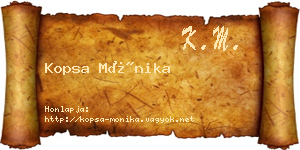 Kopsa Mónika névjegykártya