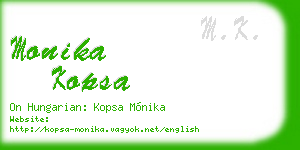 monika kopsa business card